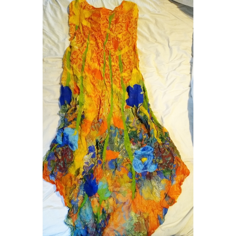 Hand-wet felted dress